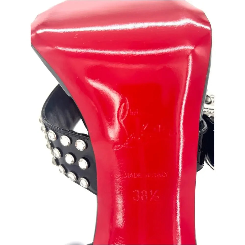 Christian Louboutin Wosandal Pic 100 Silver Spike High Heel Sandals 38.5